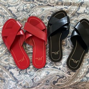 JCrew Leather Slides (Black Only)